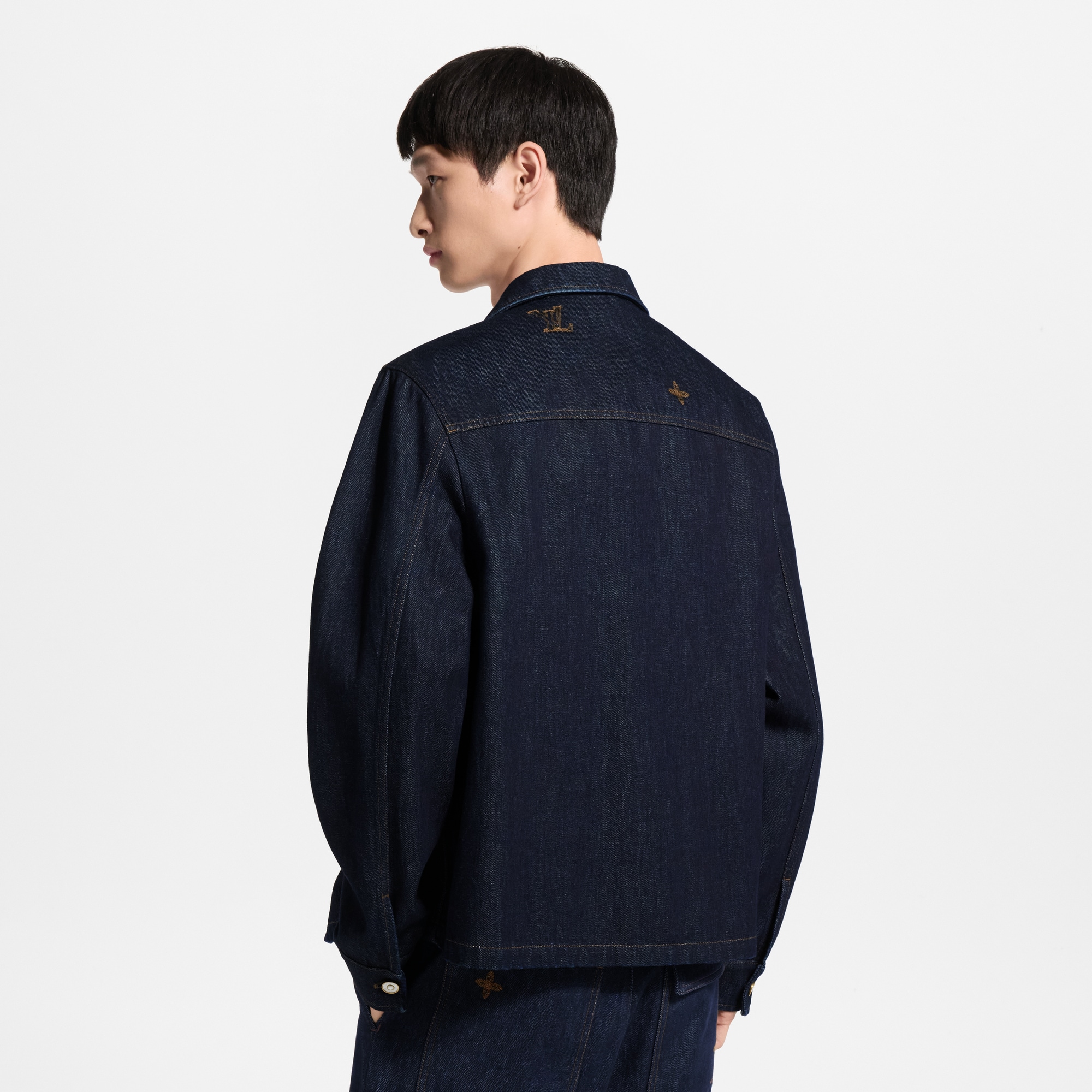 Embroidered Signature Denim Overshirt - Men - Ready-to-Wear